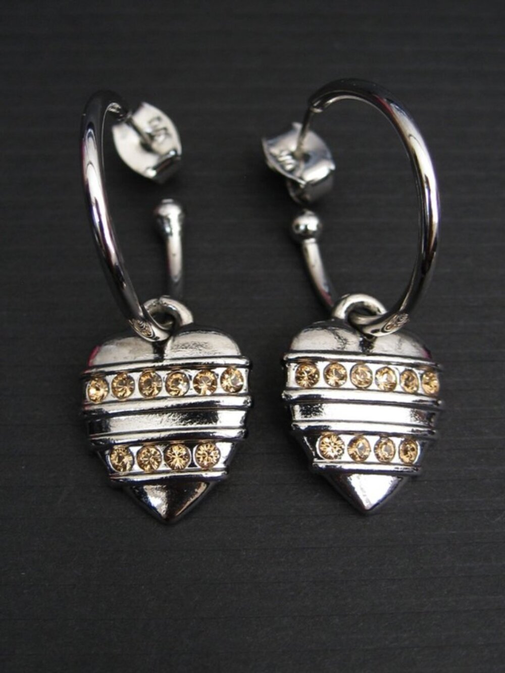 Dyrberg/Kern Sereng Heart Swarovski crystal hoop earrings